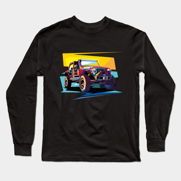 Jeep painting Long Sleeve T-Shirt by Madiaz